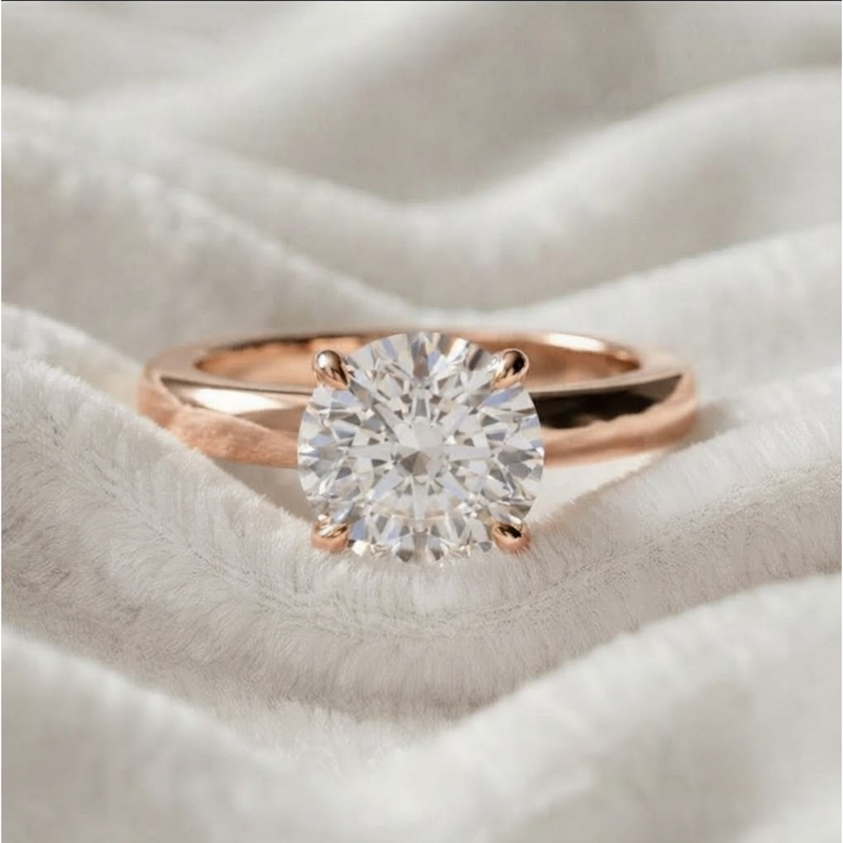Lab Grown Round Diamond Solitaire Ring