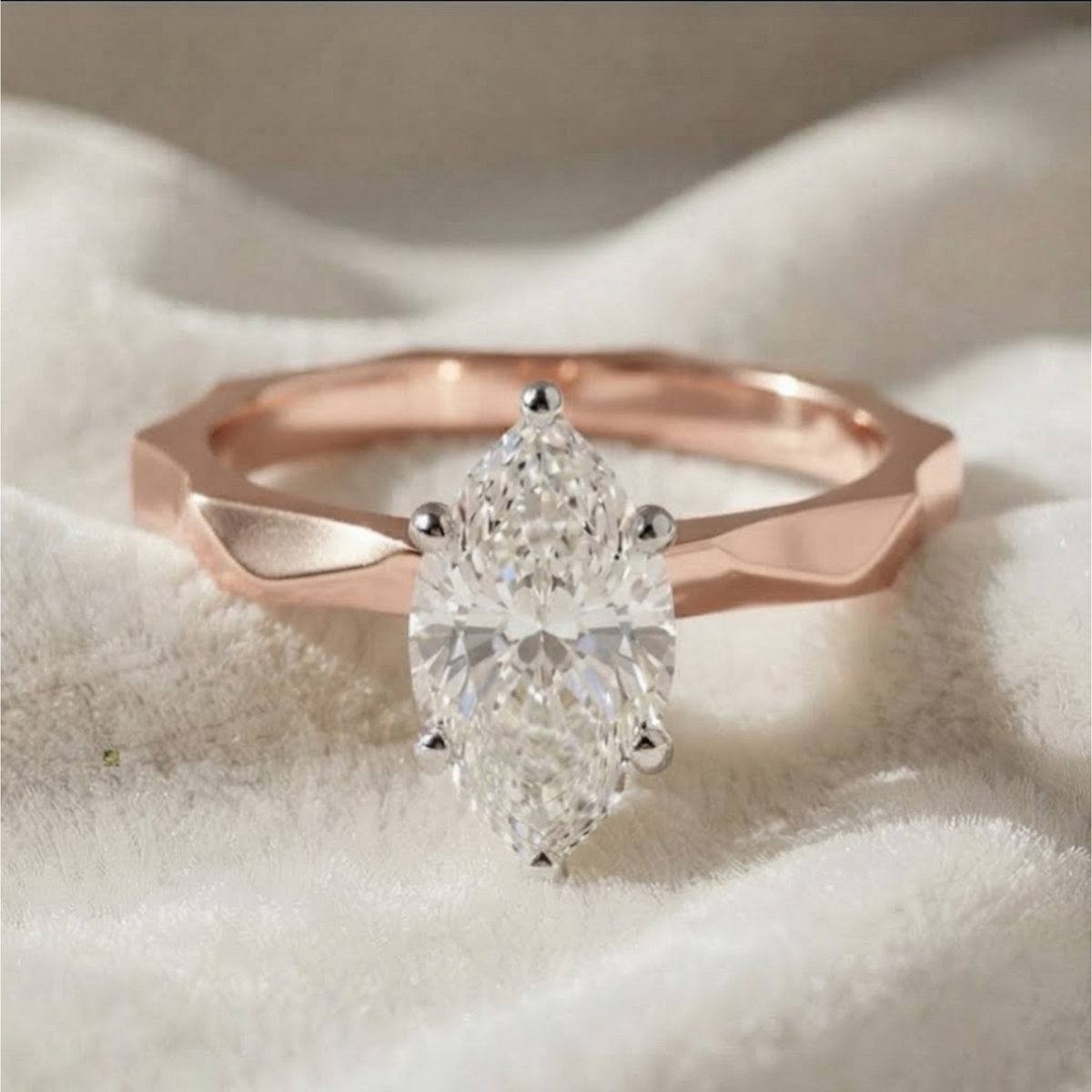 Marquise Solitaire in Engagement Diamond Ring