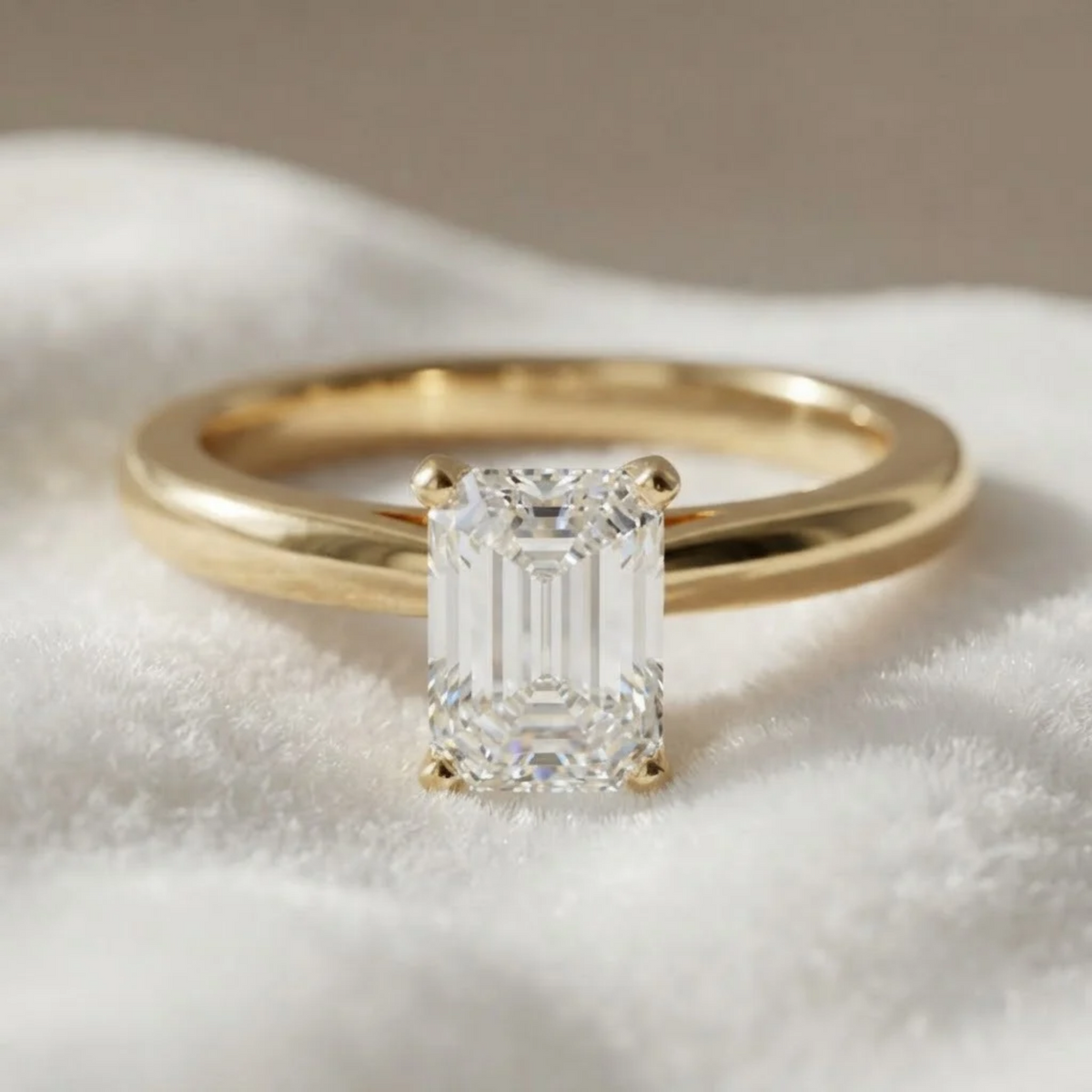 Lab Grown Emerald Cut Diamond Ring