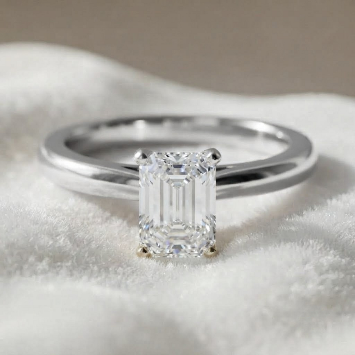 Lab Grown Emerald Cut Diamond Ring