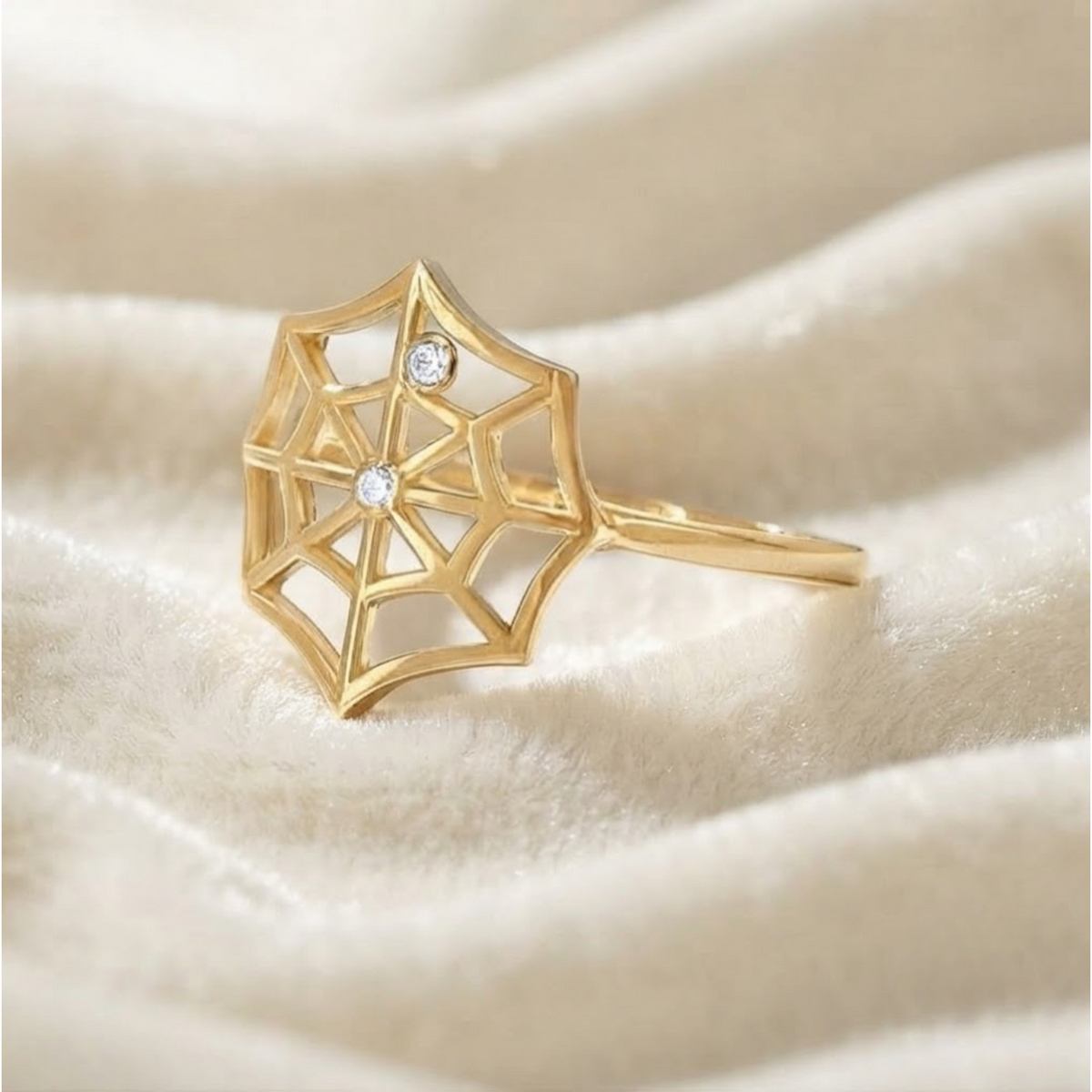 Spider Web Lab Grown Diamonds Ring