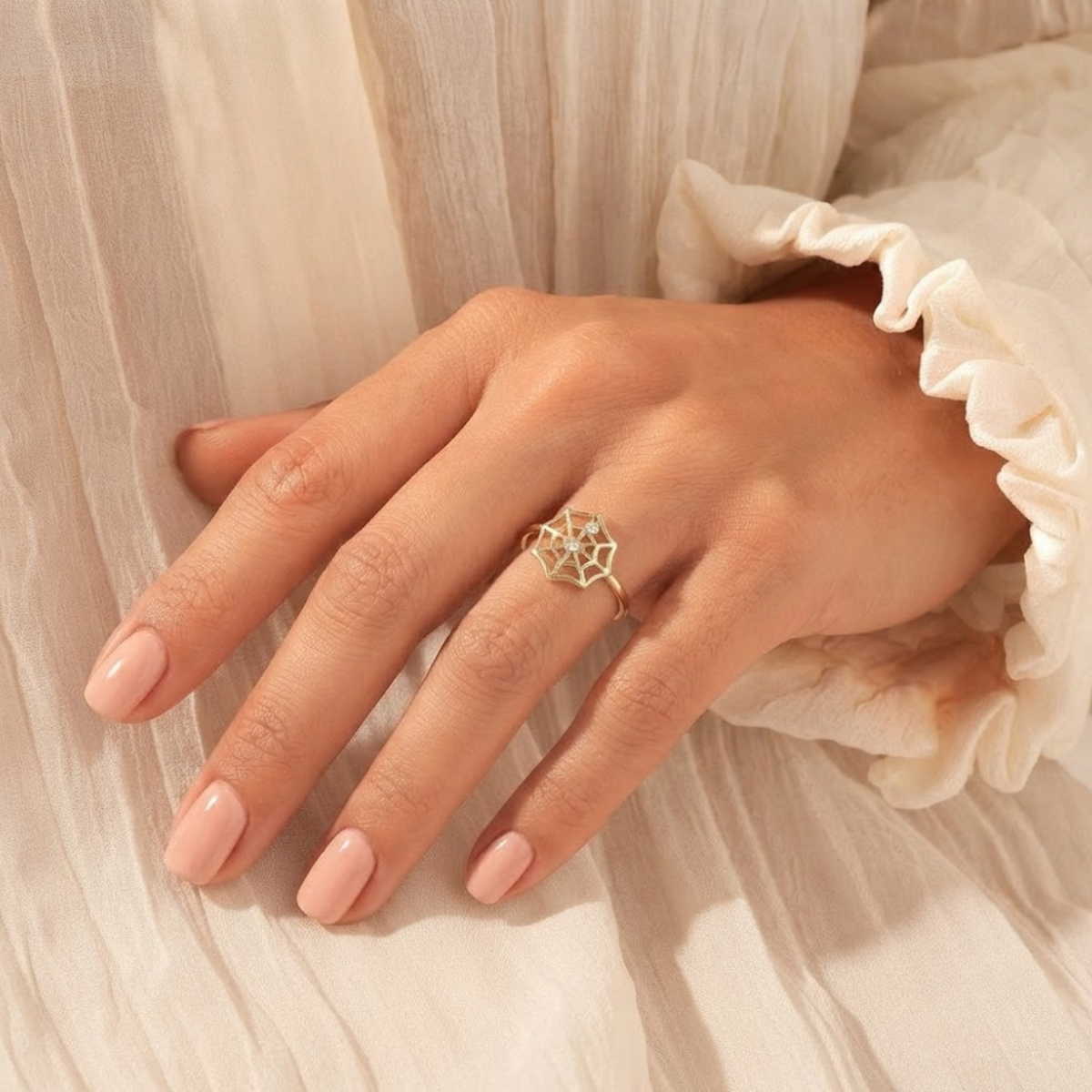 Spider Web Lab Grown Diamonds Ring