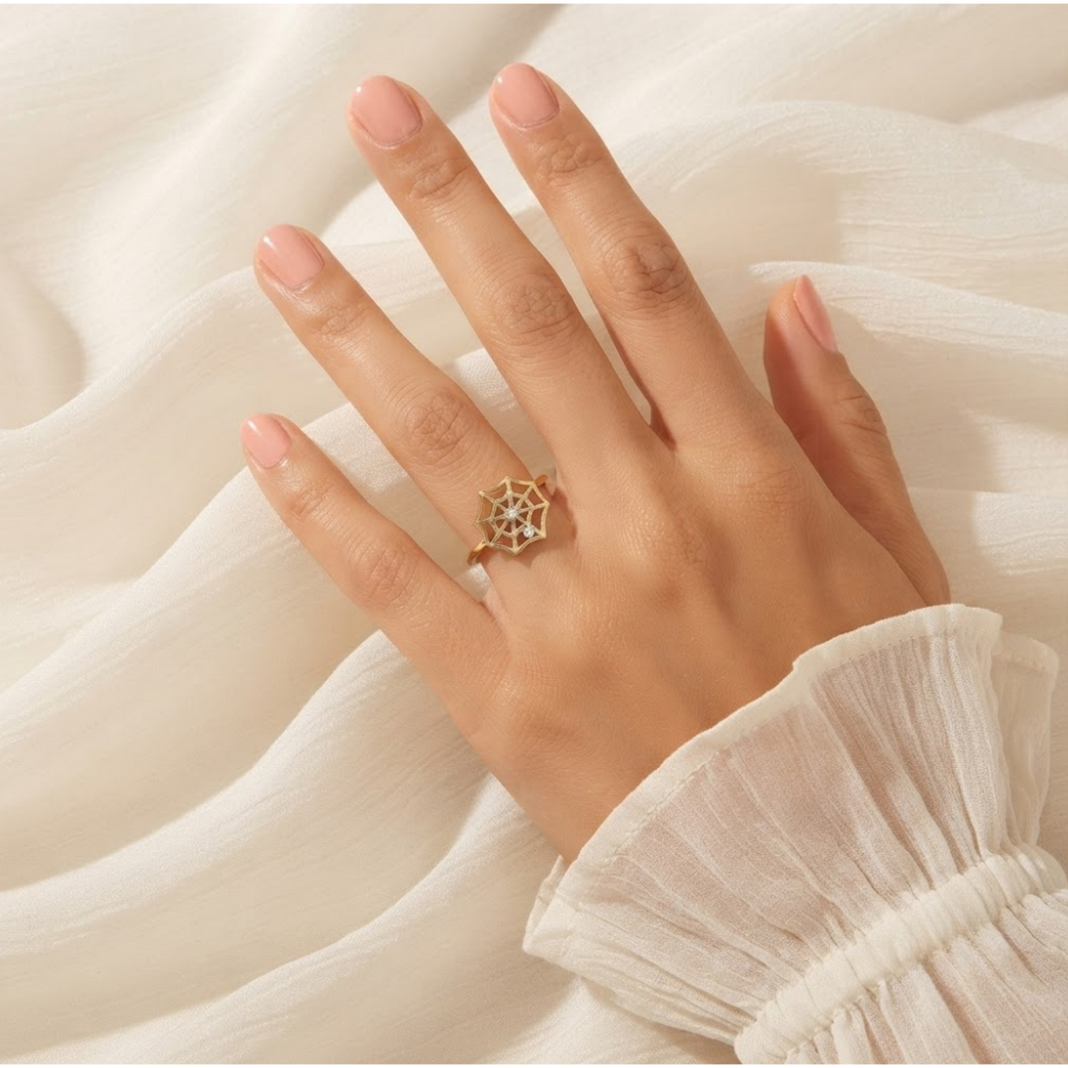 Spider Web Lab Grown Diamonds Ring