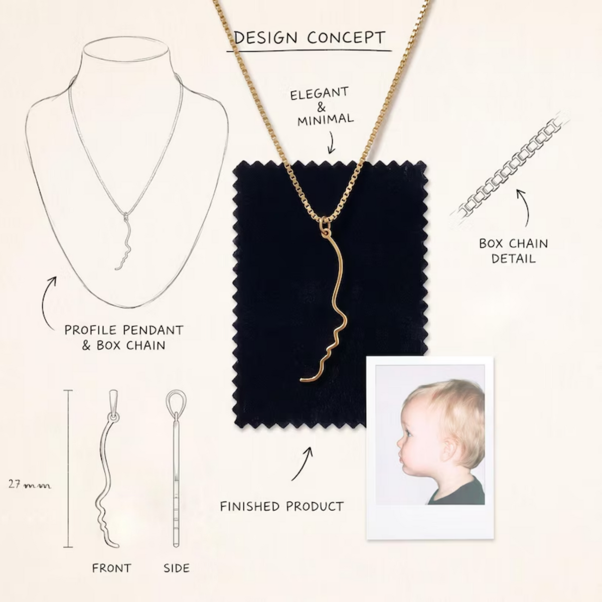 Personalized Child Face Necklace
