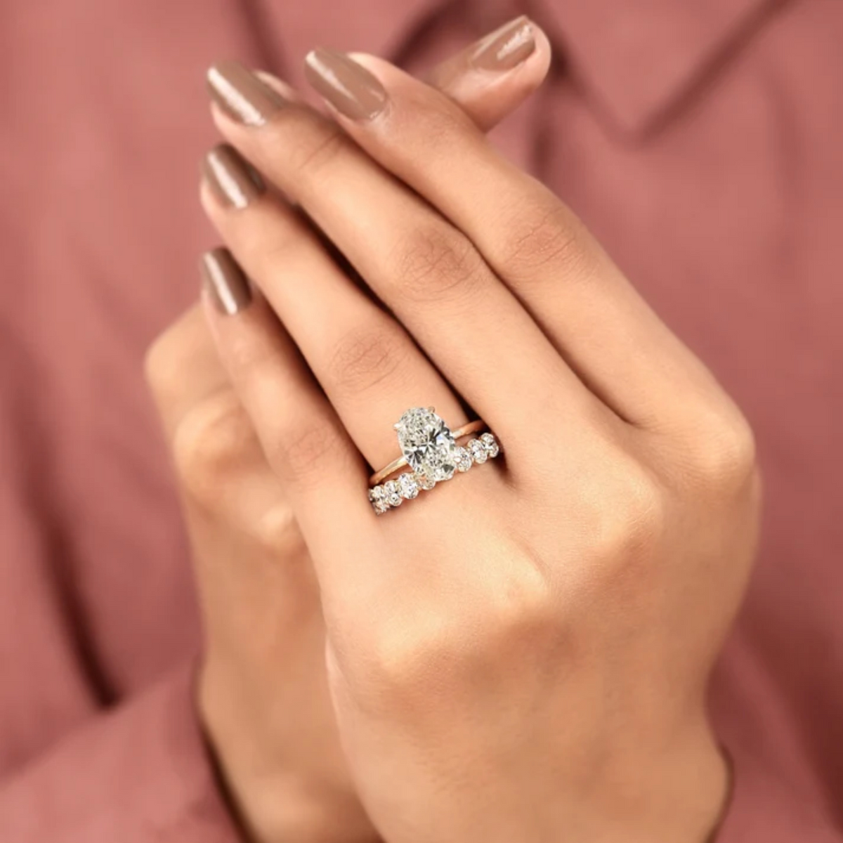 Oval Lab-Grown Diamond Bridal Ring Set