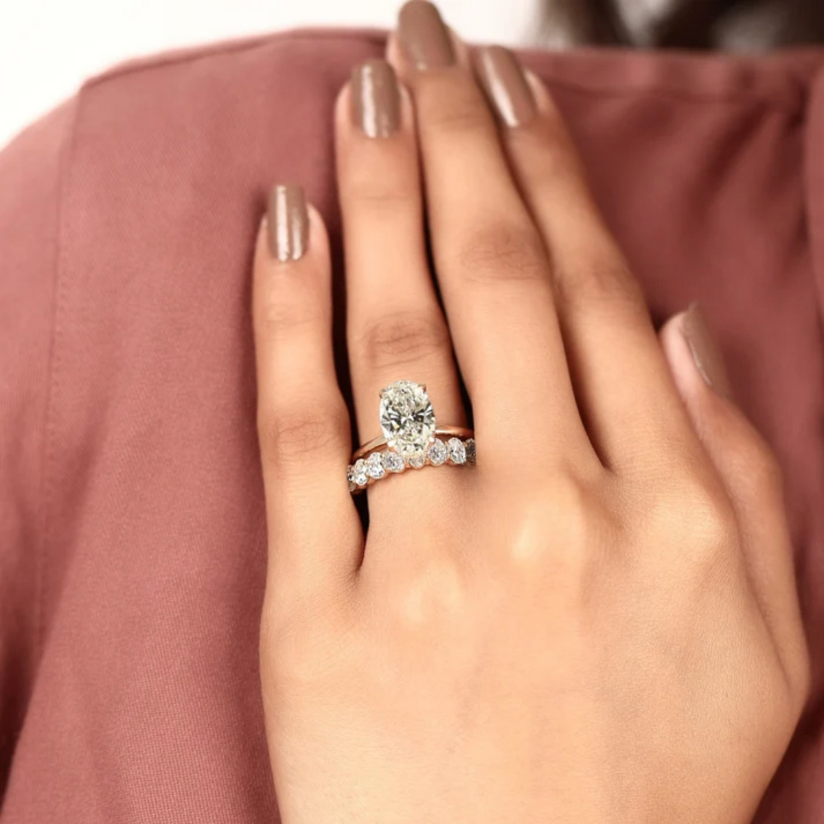 Oval Lab-Grown Diamond Bridal Ring Set