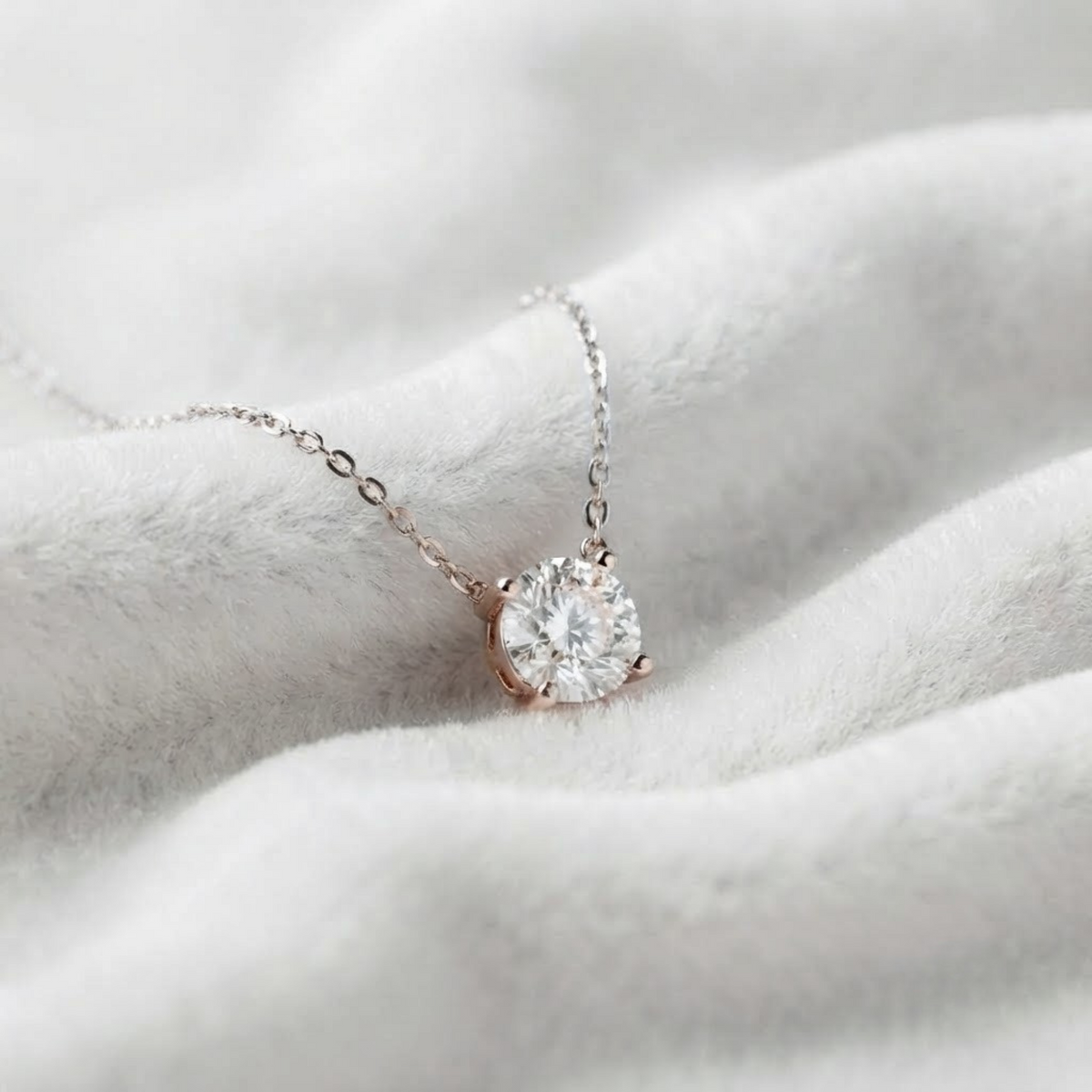 Round Cut Lab Grown Diamond Necklace