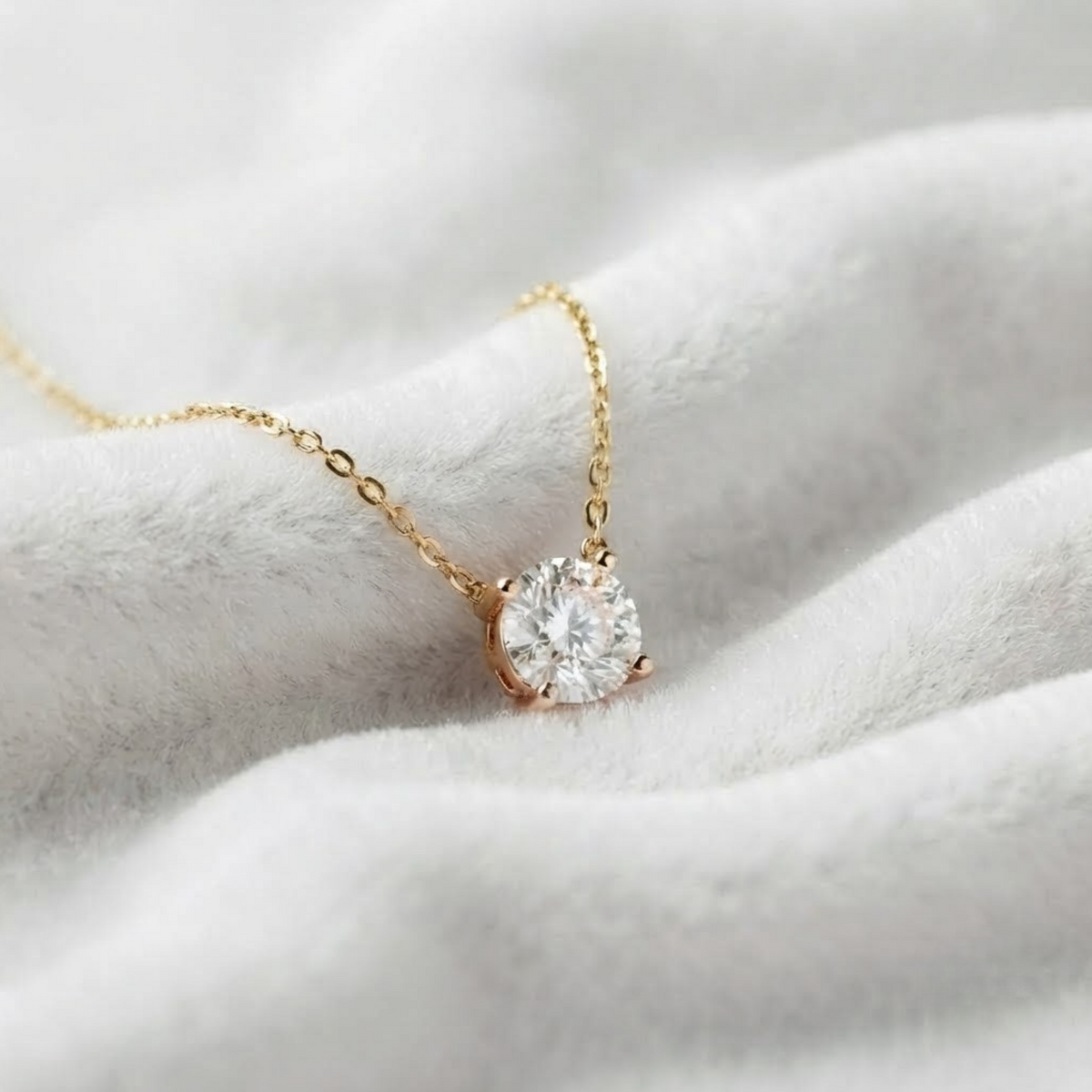 Round Cut Lab Grown Diamond Necklace