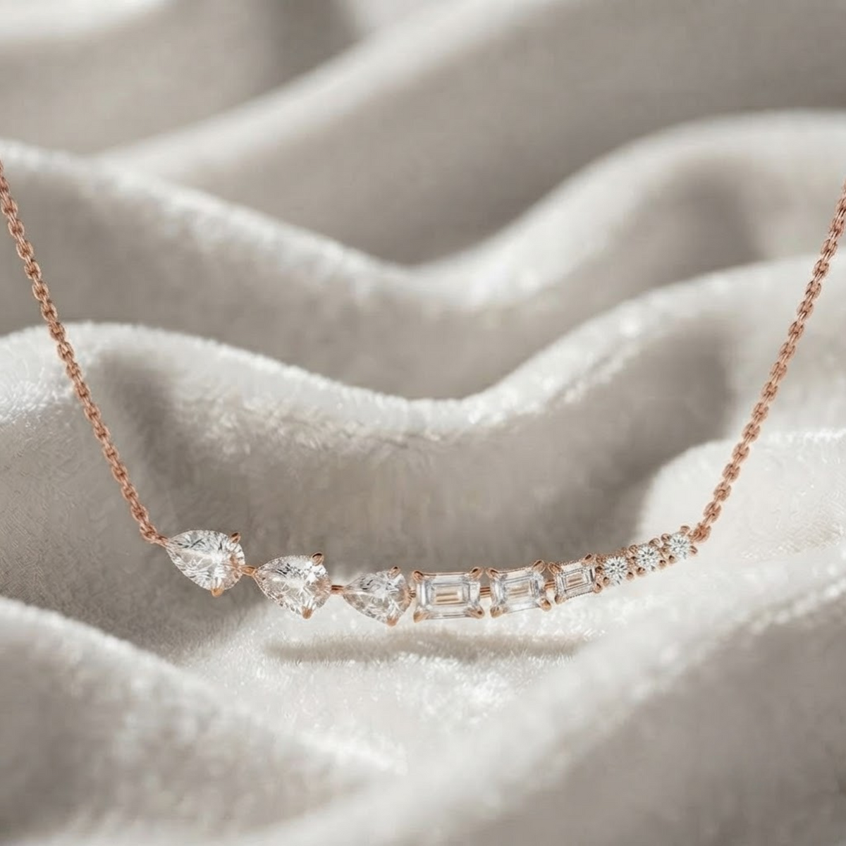 Multi Shape Lab Grown Diamond Necklace For Women