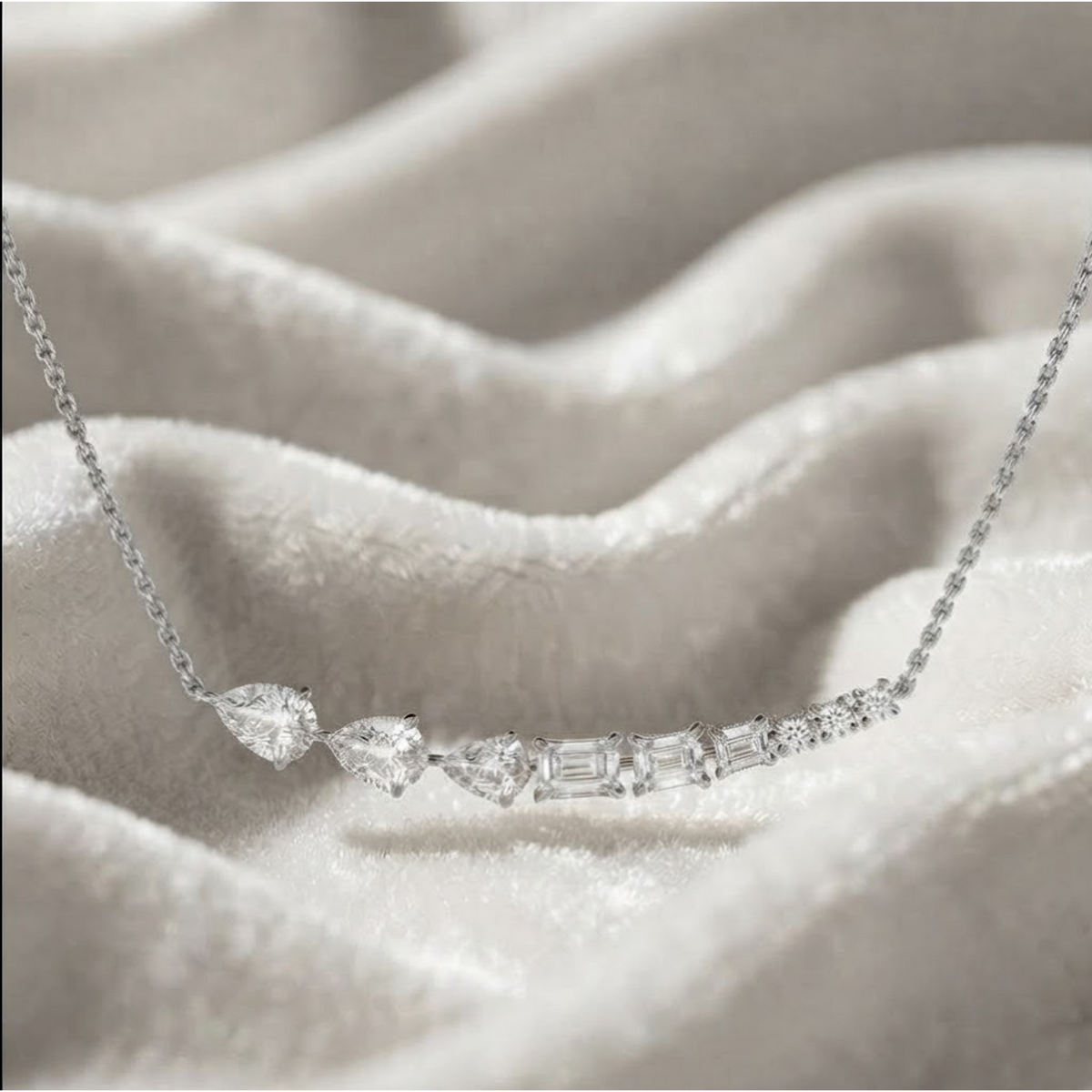 Multi Shape Lab Grown Diamond Necklace For Women