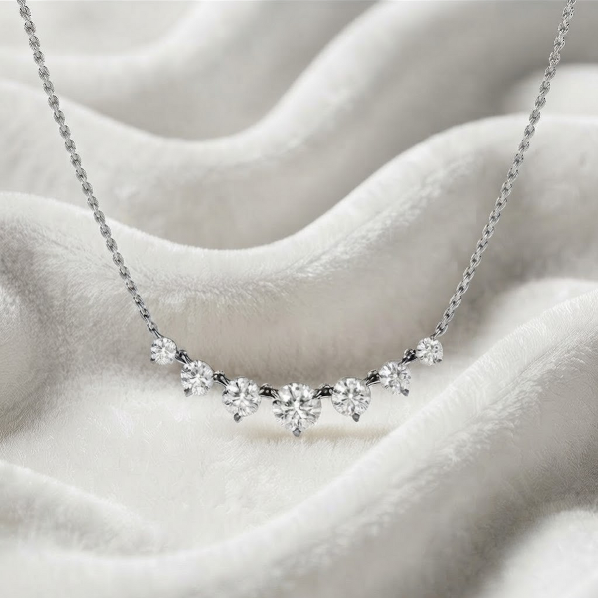 Curved Bar Diamond Necklace