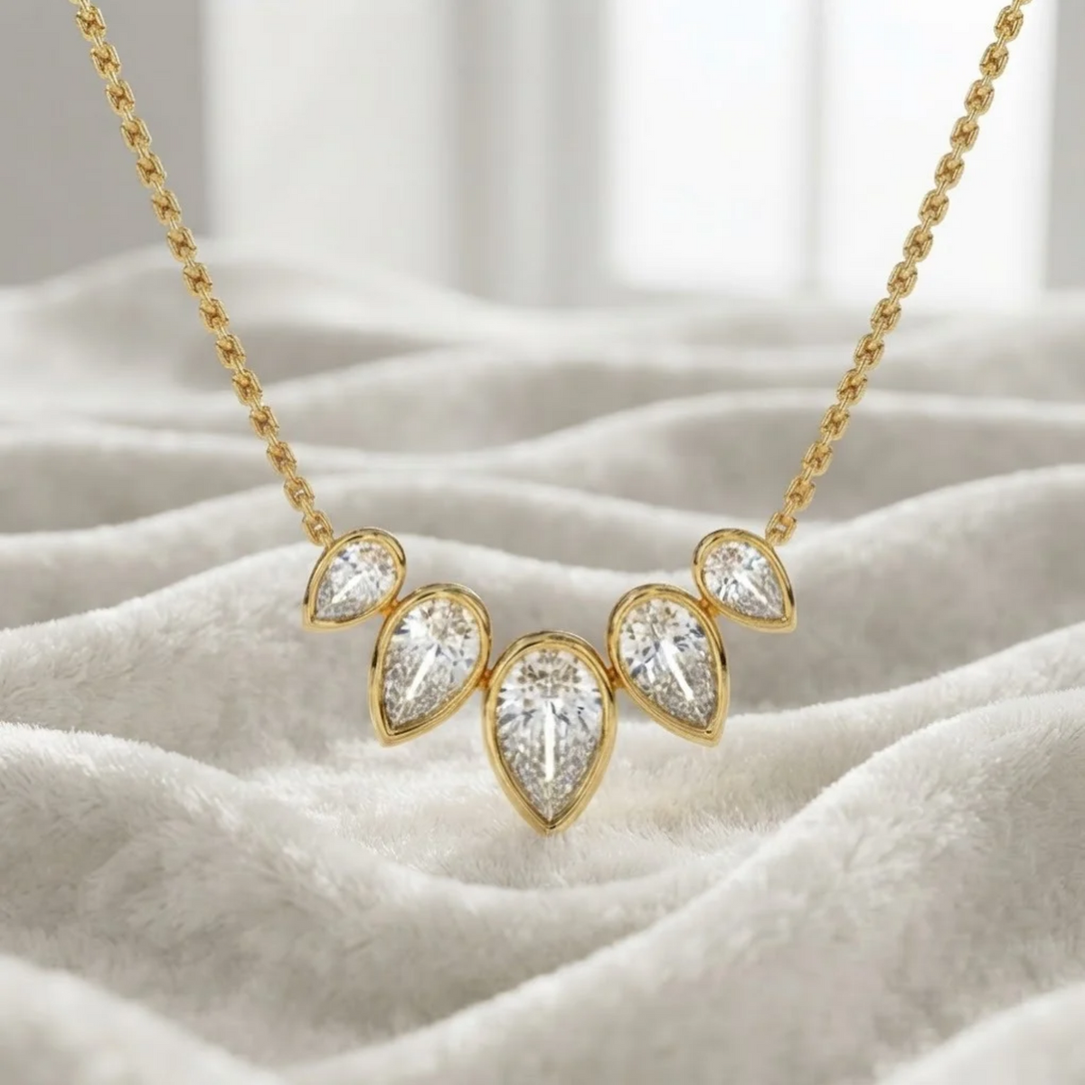 Necklace Bezel Set Lab Grown Necklace