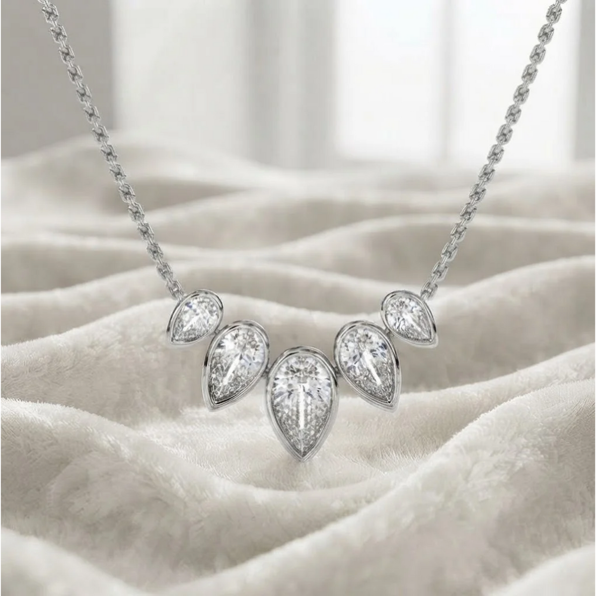 Necklace Bezel Set Lab Grown Necklace