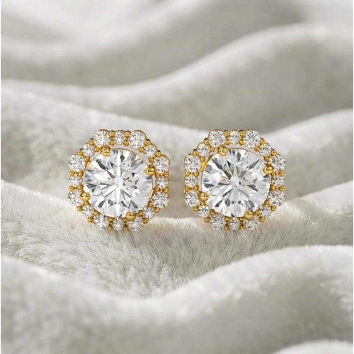 Lab Grown Diamond Halo Earrings