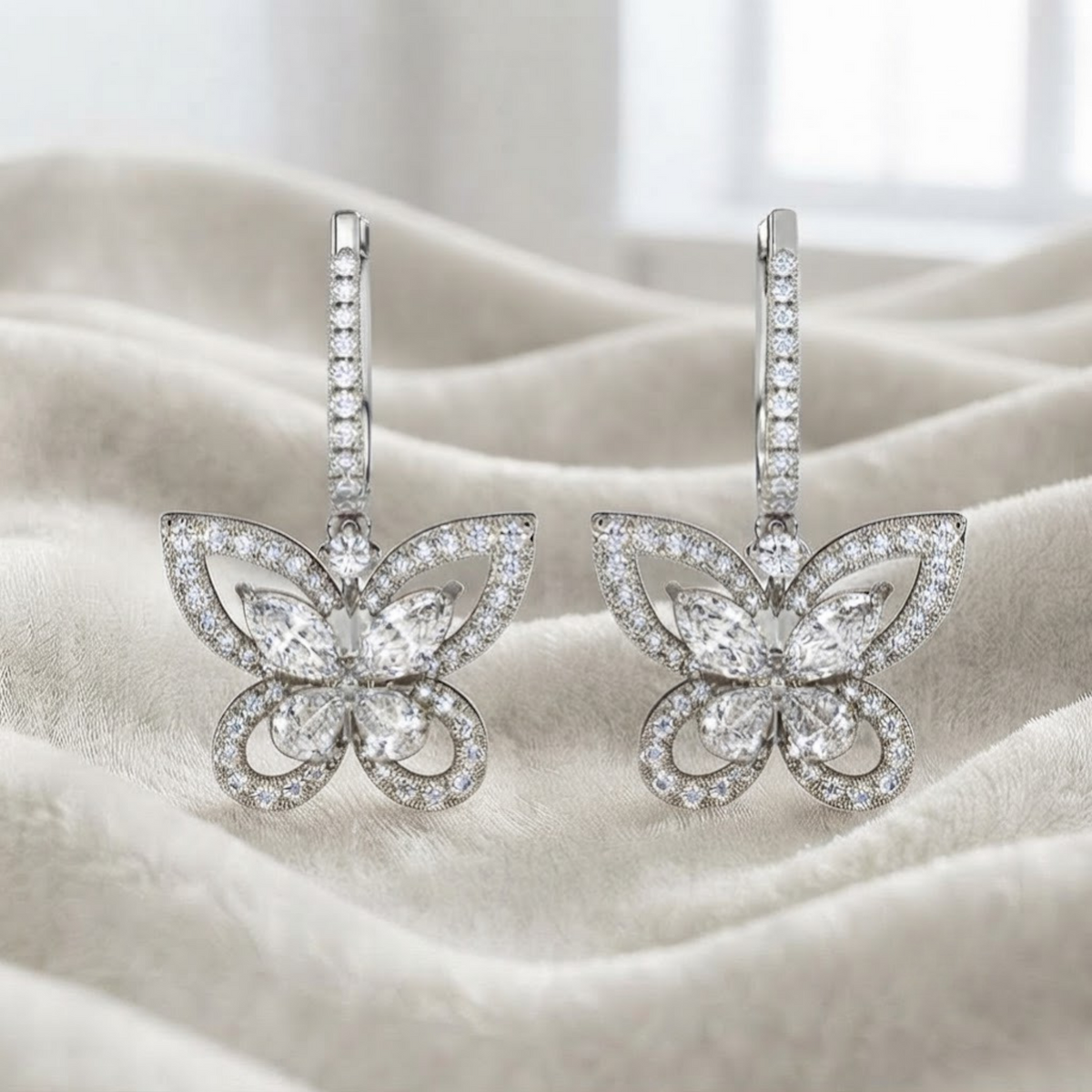 Butterfly Inspire Ohrstecker 14K Gold Laborgezüchtete Diamantohrstecker