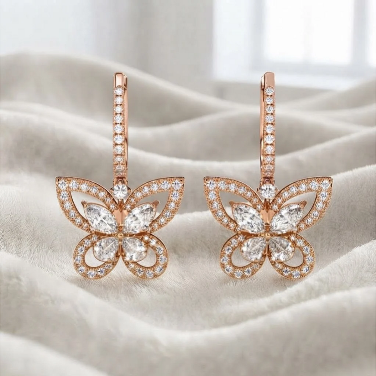 Butterfly Inspire Ohrstecker 14K Gold Laborgezüchtete Diamantohrstecker