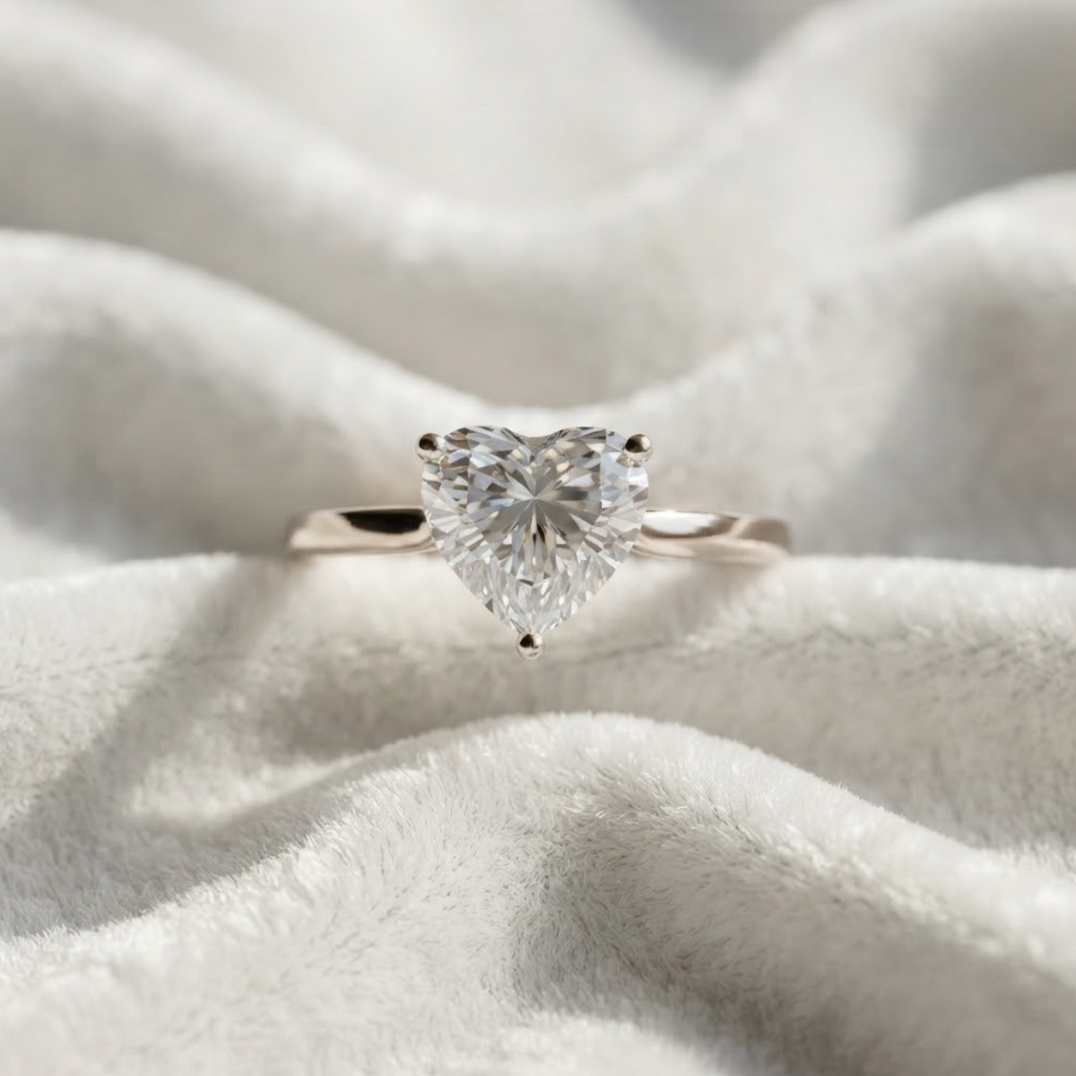 Solitaire Heart Shaped Diamond Engagement Ring