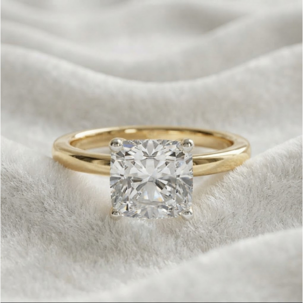Cushion Cut Lab Grown Diamond Ring