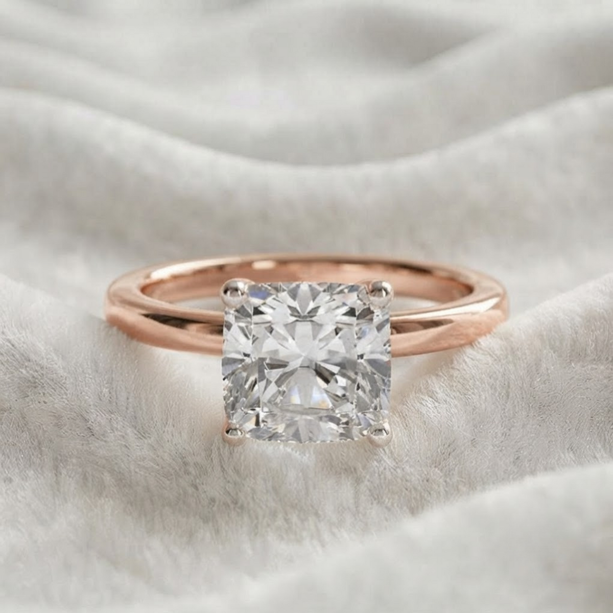 Cushion Cut Lab Grown Diamond Ring