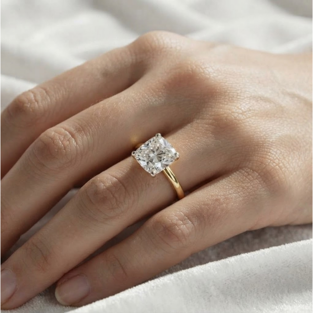Cushion Cut Lab Grown Diamond Ring