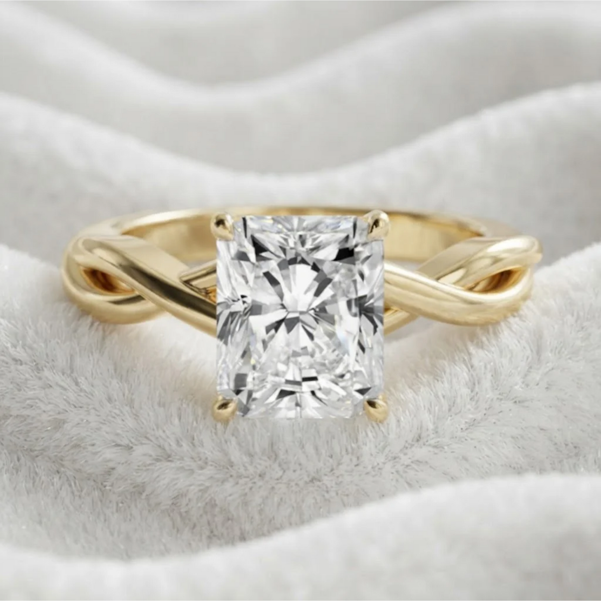 IGI Certified Radiant Cut Lab Grown Diamond Wedding Ring