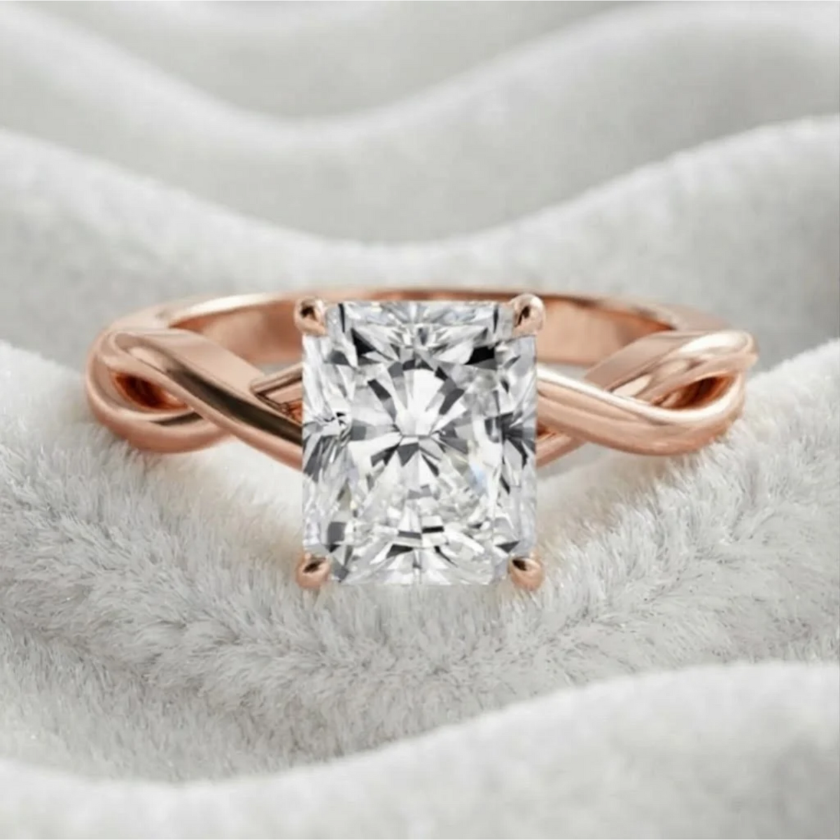 IGI Certified Radiant Cut Lab Grown Diamond Wedding Ring