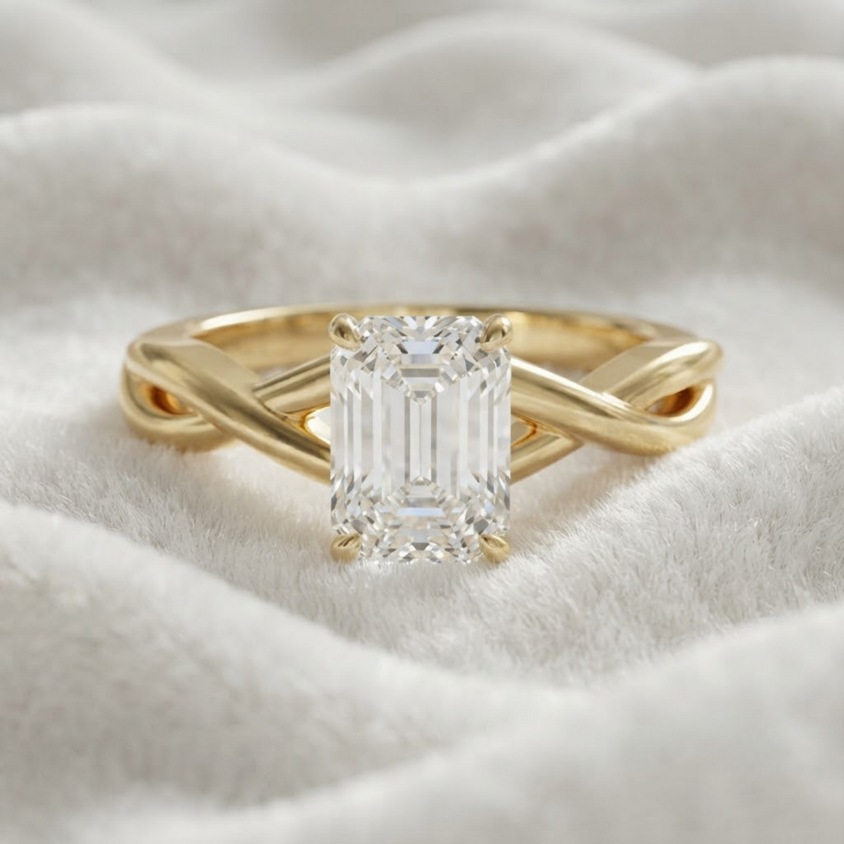Lab Diamond Emerald Cut Lab Diamond Ring