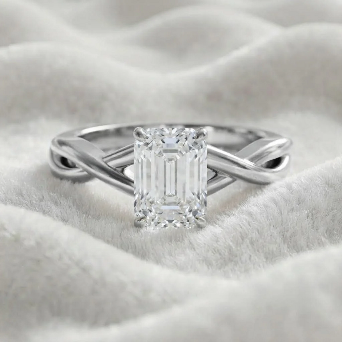 Lab Diamond Emerald Cut Lab Diamond Ring