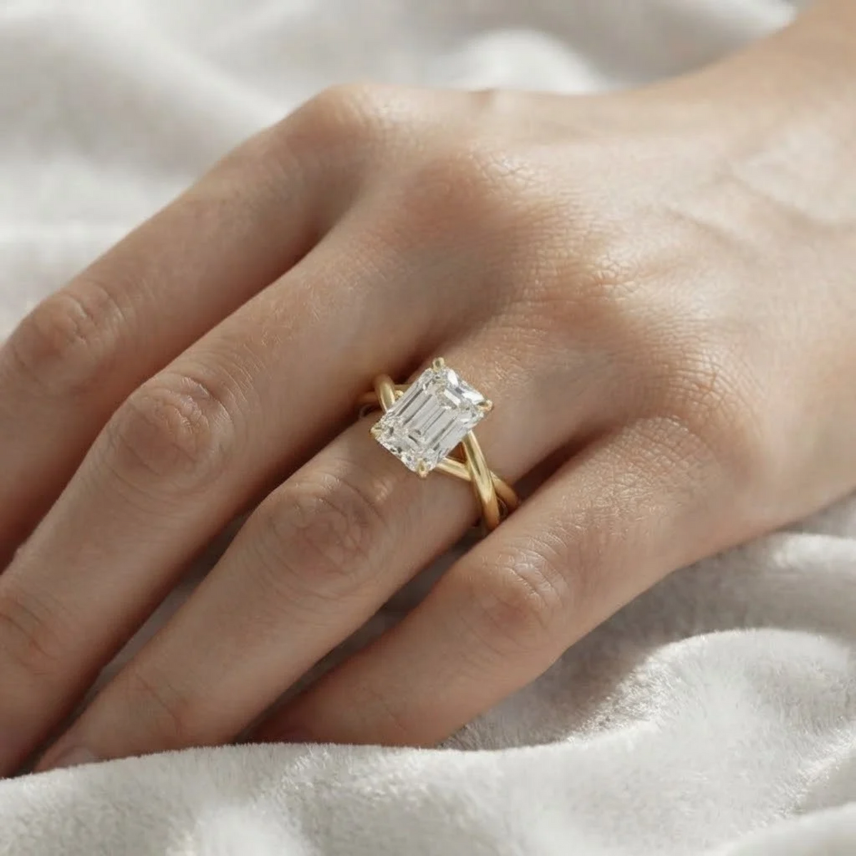 Lab Diamond Emerald Cut Lab Diamond Ring