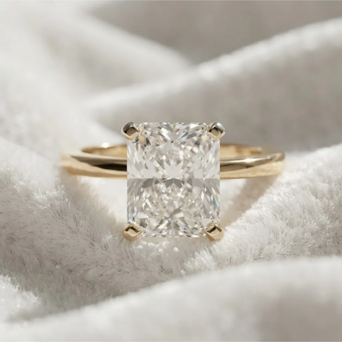 Rectangular Radiant Cut Lab Grown Diamond Ring