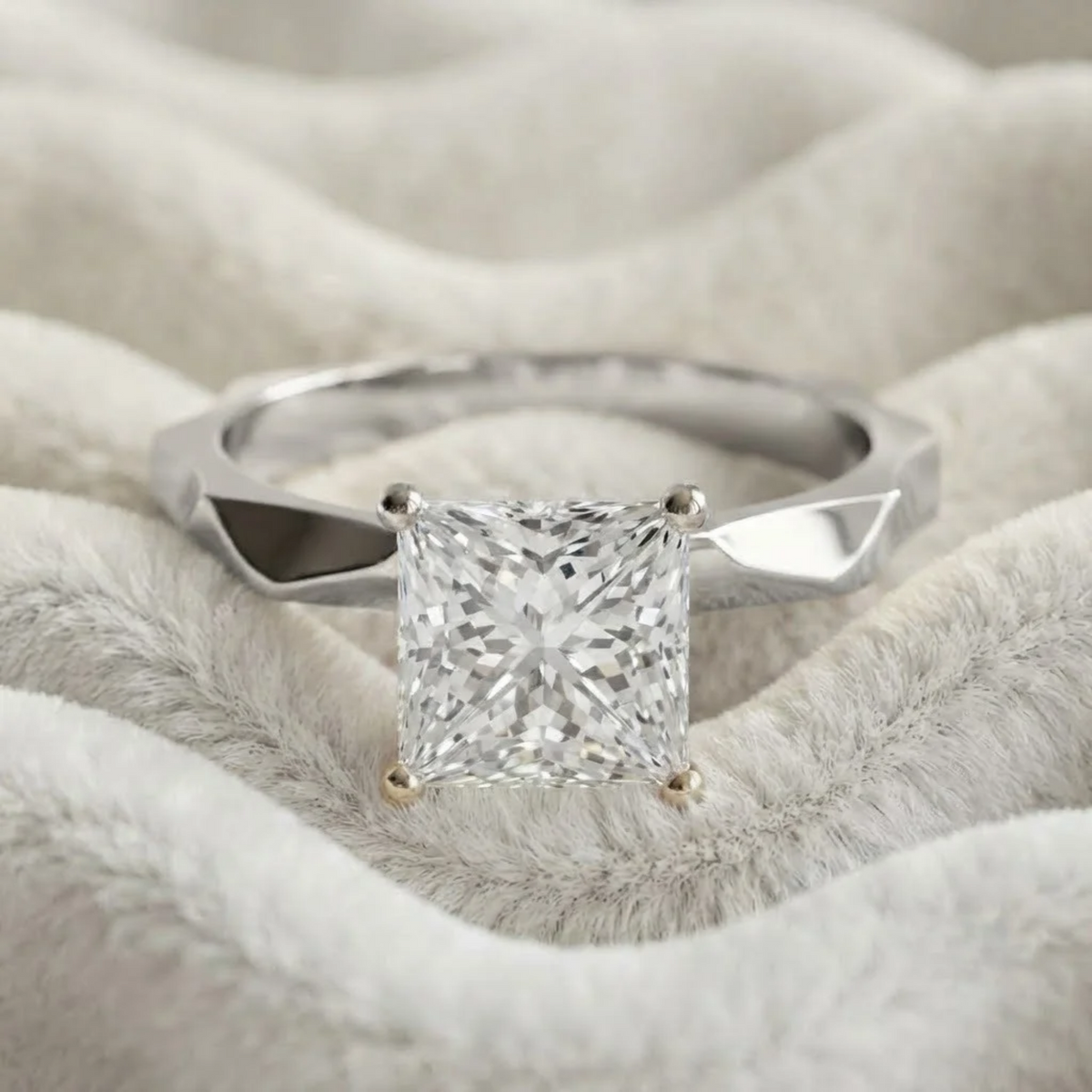 Princess Cut Lab Grown Diamond Solitaire Engagement Ring