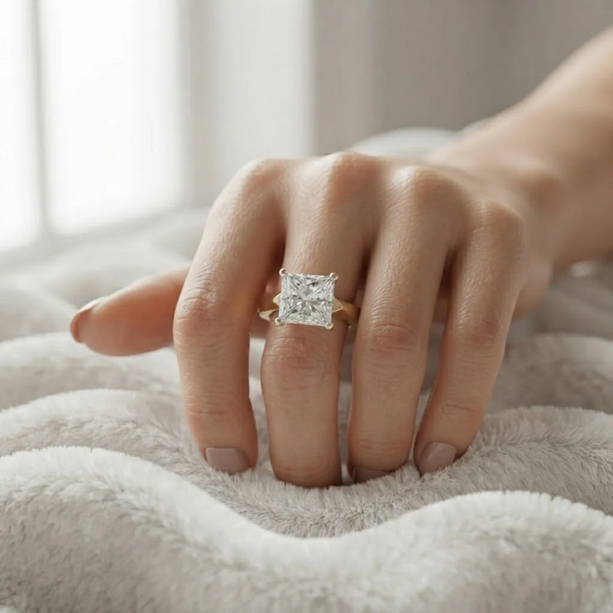 Princess Cut Lab Grown Diamond Solitaire Engagement Ring