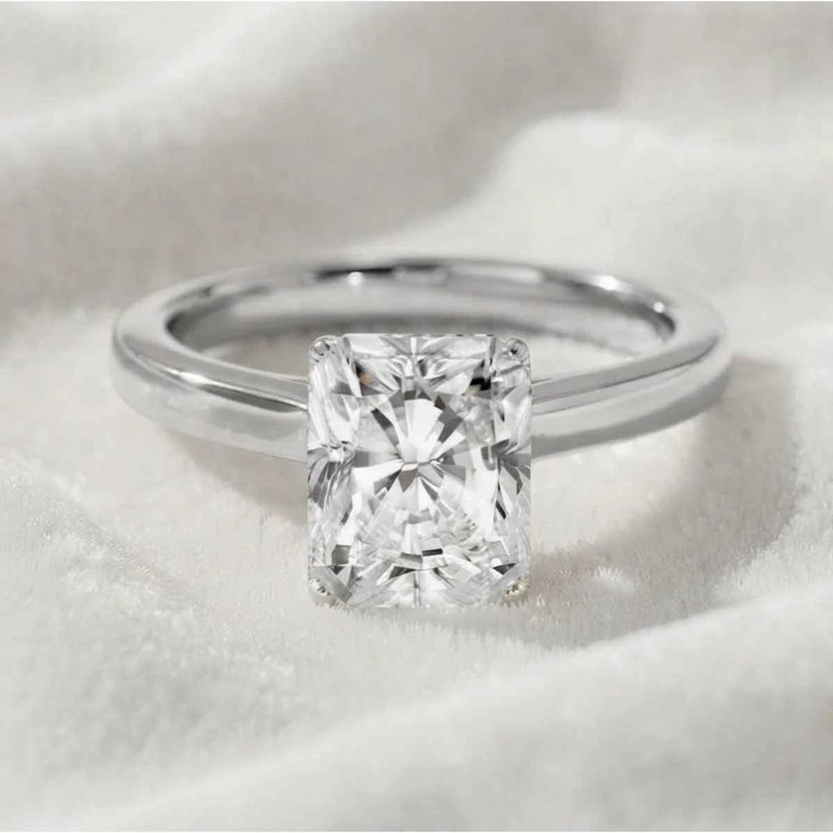 Lab Grown Radiant Cut Lab Diamond Engagement Ring