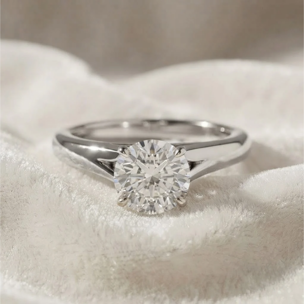 Lab Grown Round Cut Promise Engagement Ring