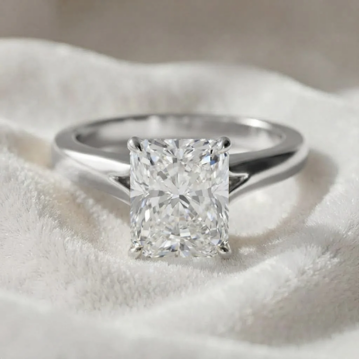 Elongated Radiant Cut Diamond Ring
