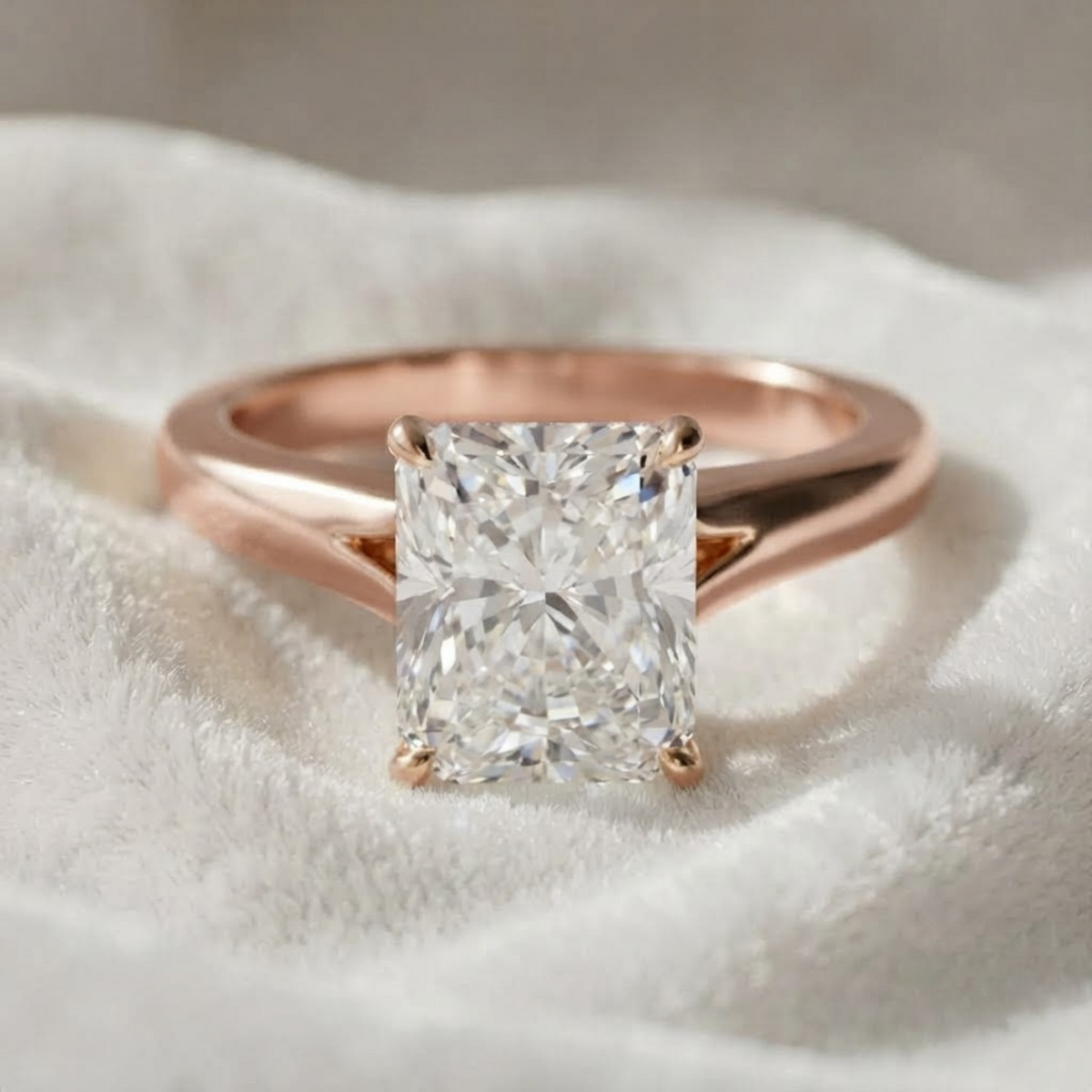 Elongated Radiant Cut Diamond Ring