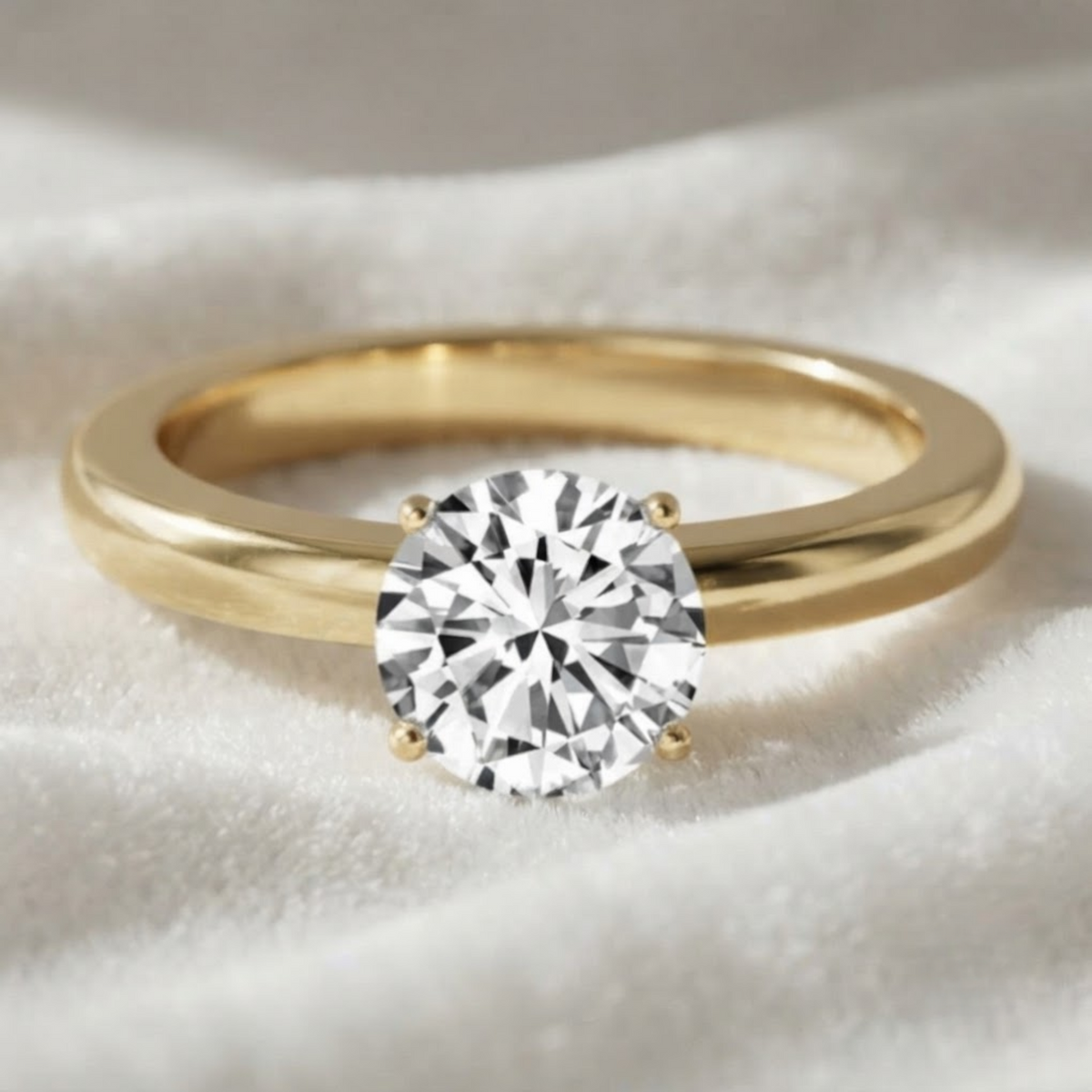 Round Cut Lab Grown Diamond Engagement Ring