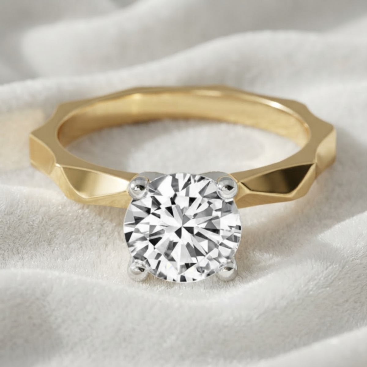 Round Solitaire Lab Created Diamond Ring