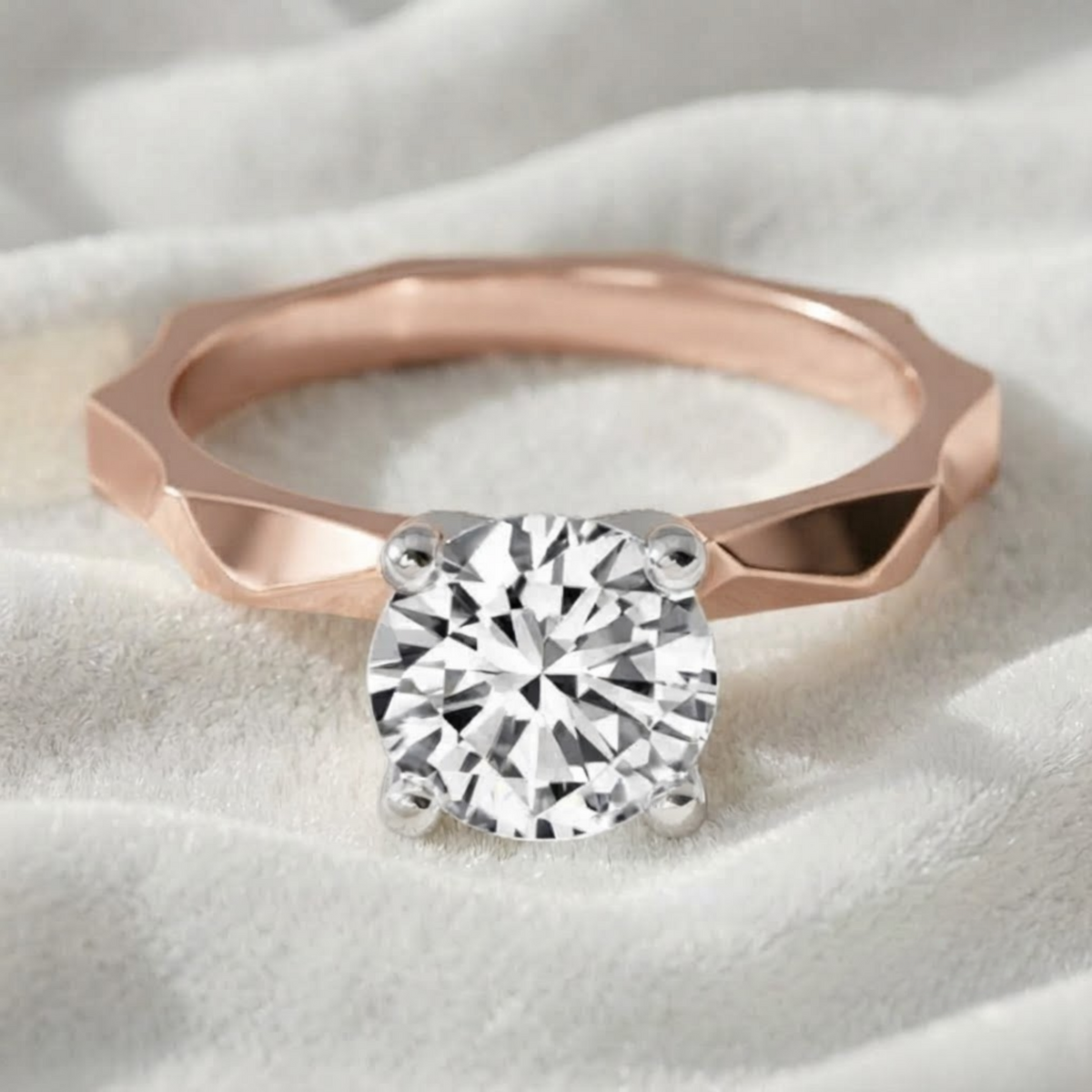 Round Solitaire Lab Created Diamond Ring