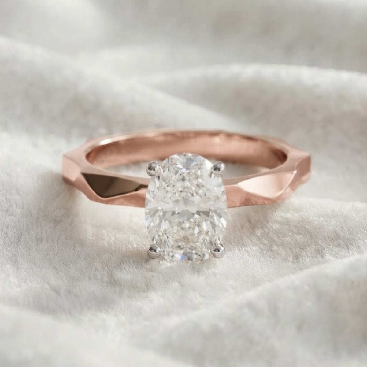 IGI Certified Oval Cut Solitaire Engagement Ring