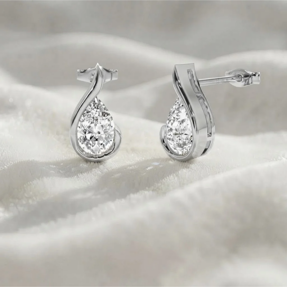 Lab Grown Diamond Studs Pear Shape Earrings