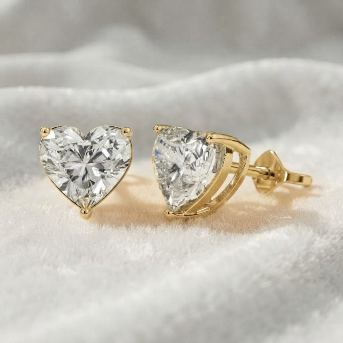 Heart Shape Lab Grown Diamond Stud Earrings