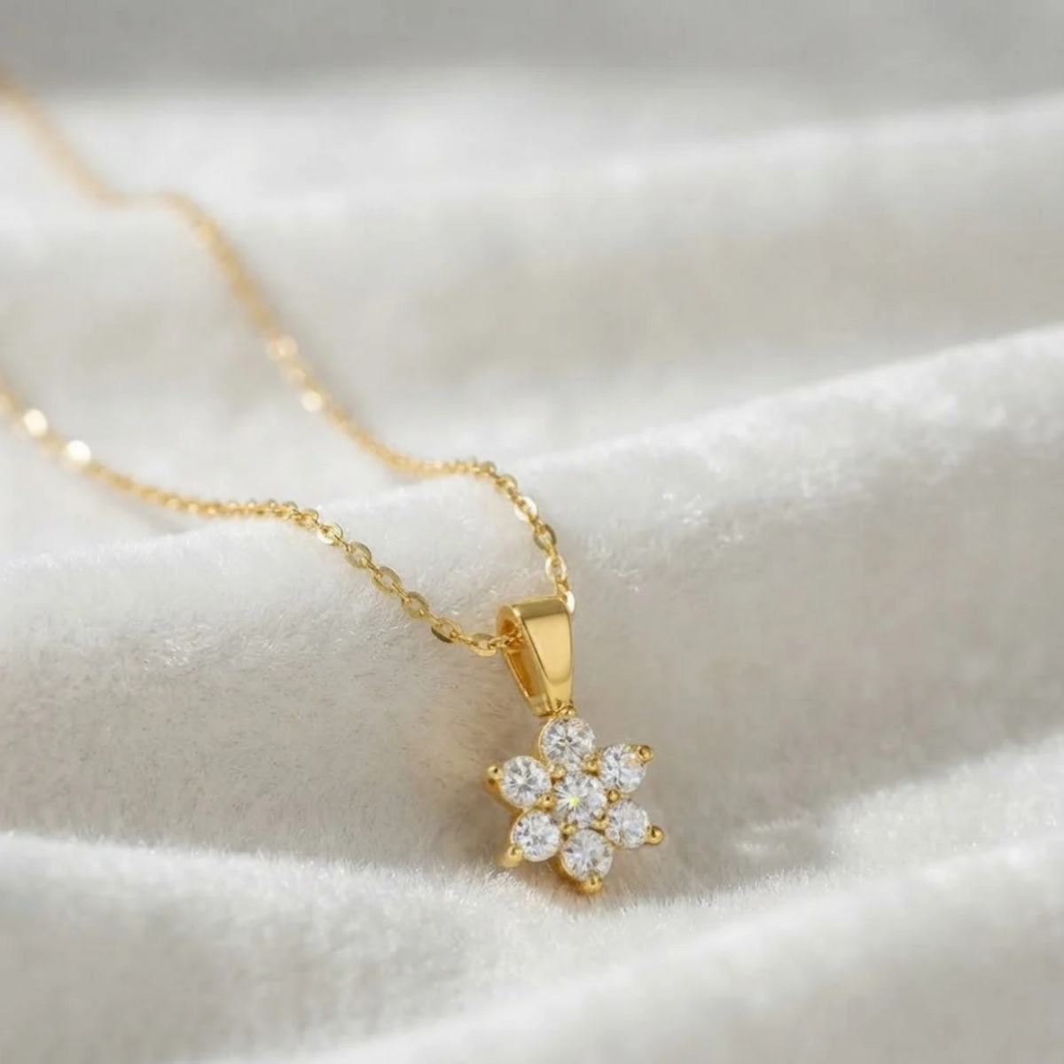 Diamond Flower Necklace for Woman