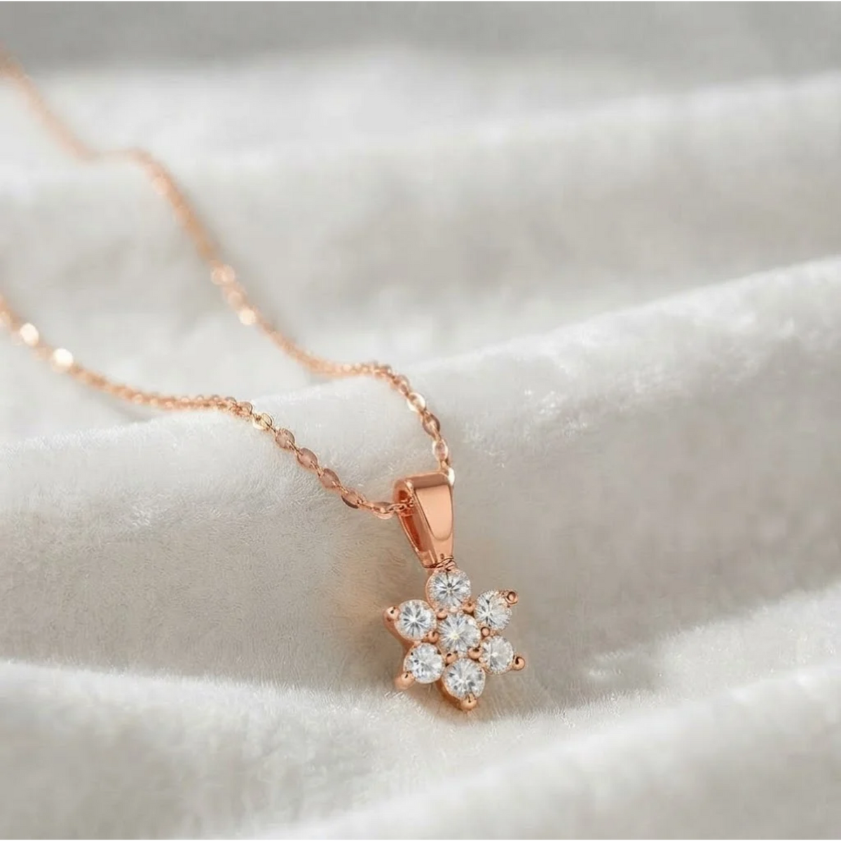Diamond Flower Necklace for Woman