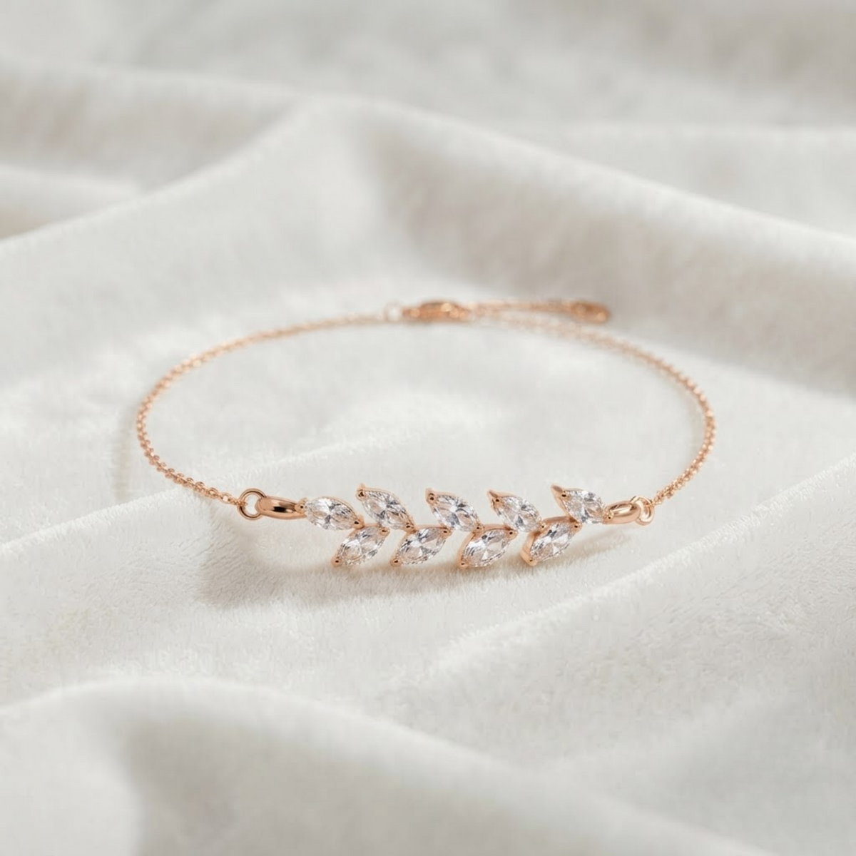 Chain Bracelet Floral Leaf Bracelet Gold Dainty Stacking