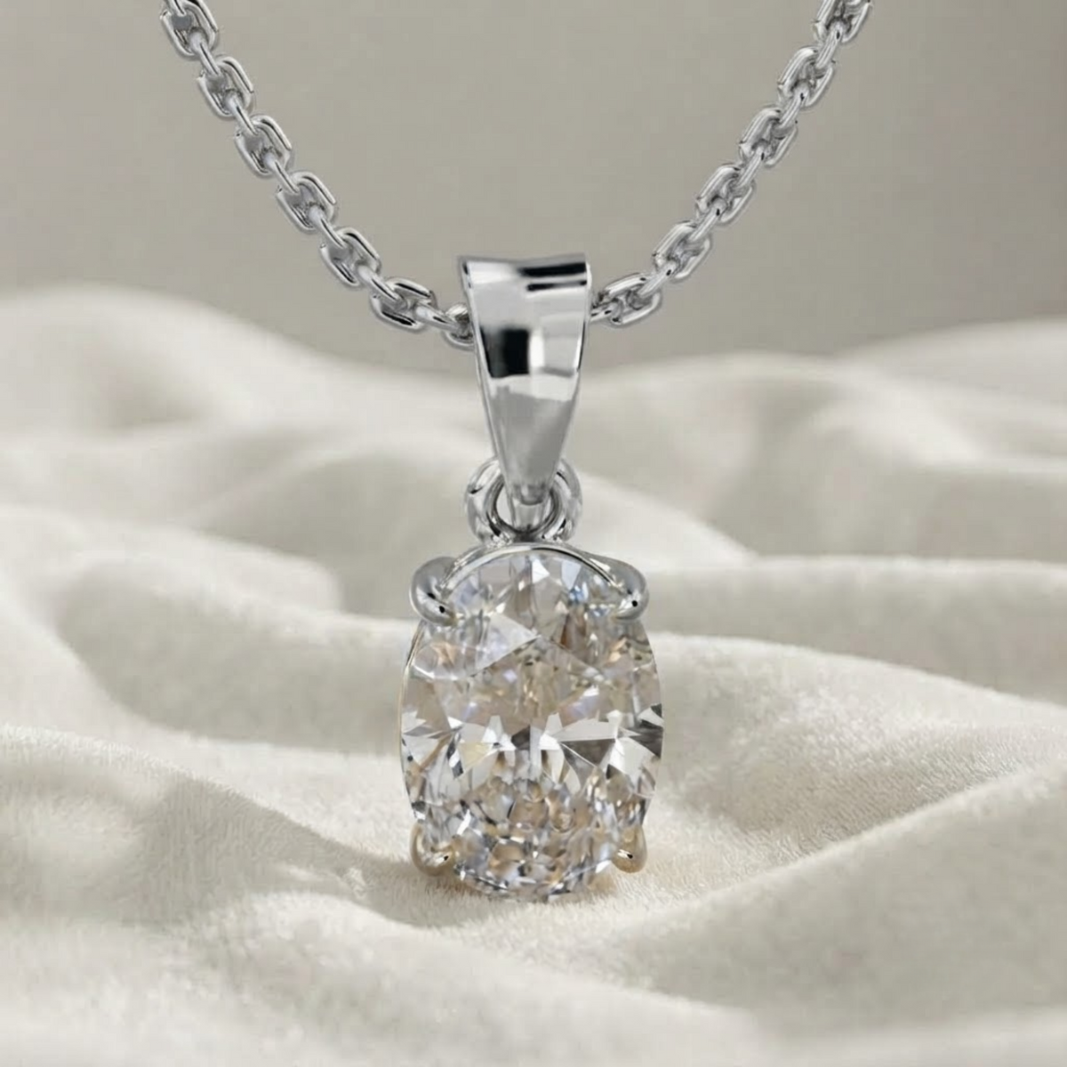 Oval Cut Diamond Pendant