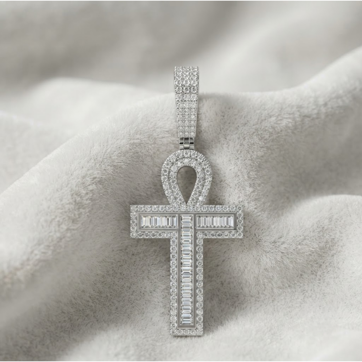 Diamond Cross Pendant Egyptian Ankh Pendant
