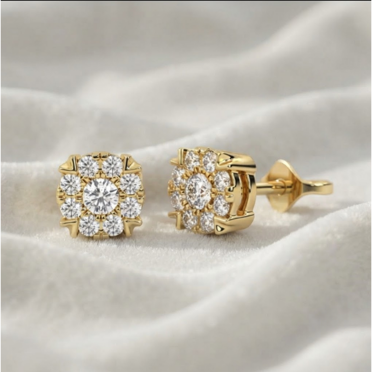White Rose Gold Lab Created Diamond Earrings