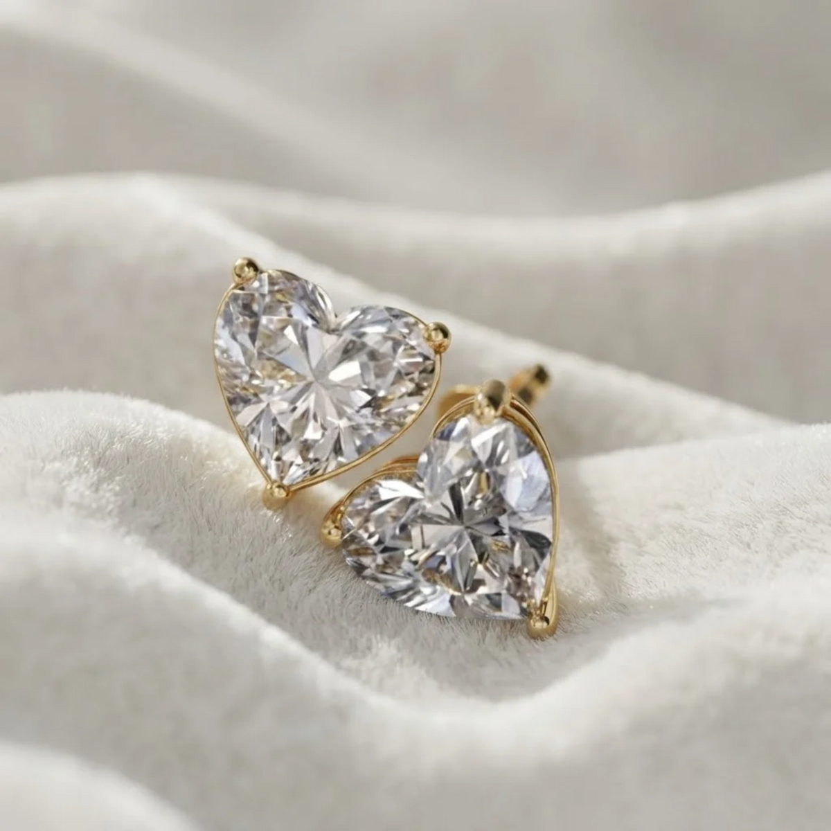 Diamond Studs IGI Certified Heart Cut Diamond Earrings.