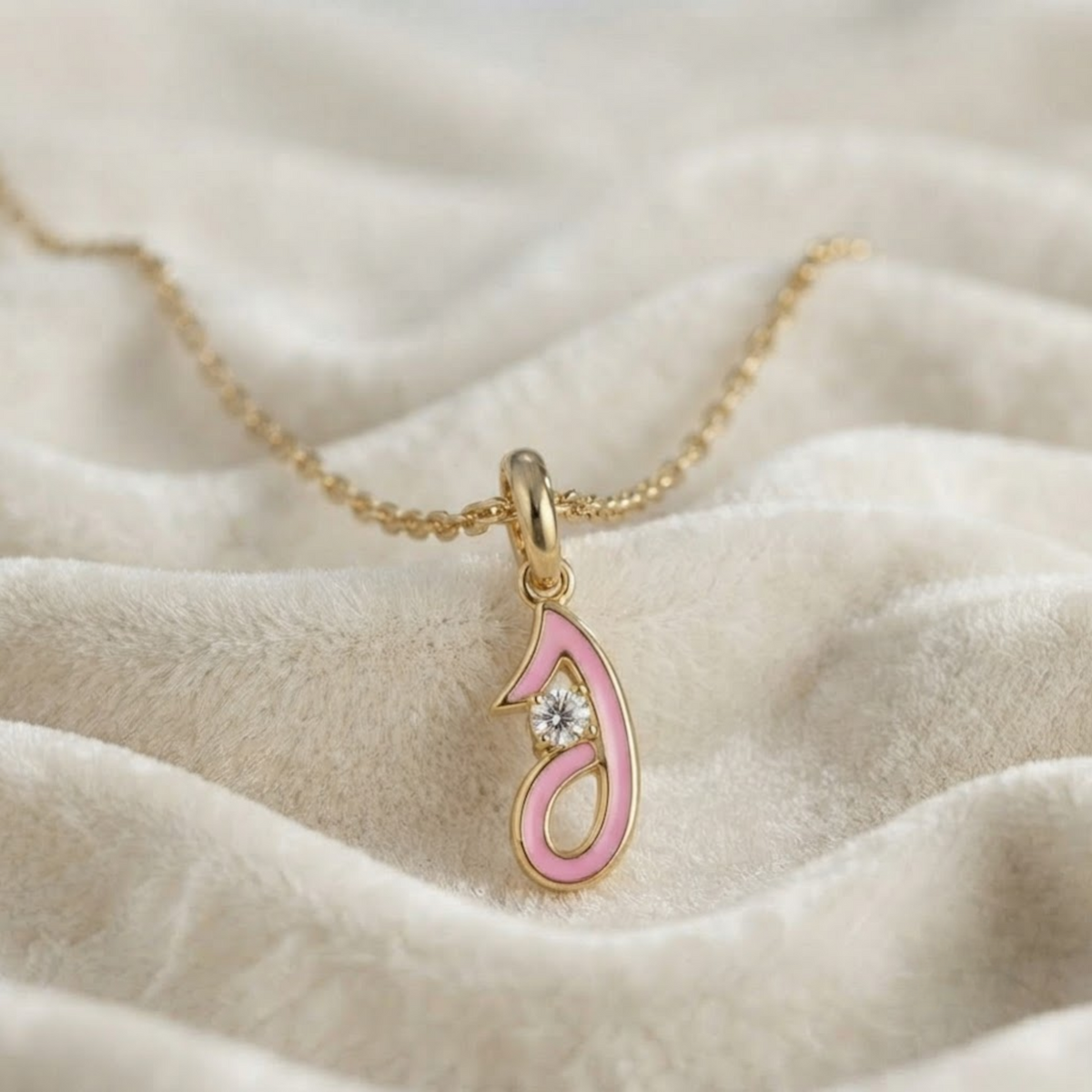 Enamel Alphabet Pendant J Initial Jewelry